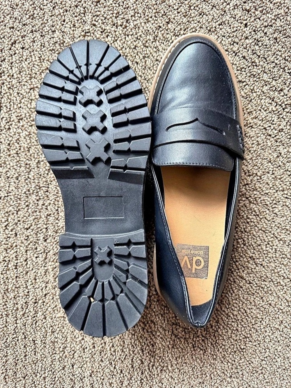 dv by Dolce Vita “Crisp” Classic Penny Loafer / Lug Sole, Block Heel (Black) NWT - Picture 5 of 9
